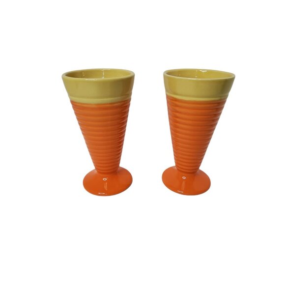 Set Of 2 Vintage Trisa Stoneware Ice Cream Sundae/Dessert Tumblers. - Picture 1 of 3